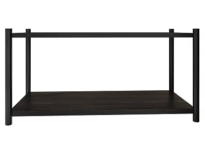 Modern Simple Side Table with Black Metal Frame and Wooden Top for Living Room Decor 3d model