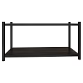 Modern Simple Side Table with Black Metal Frame and Wooden Top for Living Room Decor