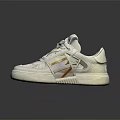 Stylish Modern White Sneakers With Gold Accents And Sleek Design Details