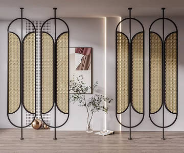 Silent screen rattan partition 3d model
