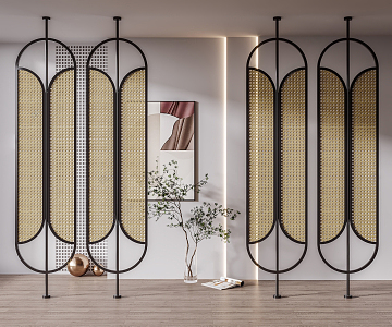 Silent screen rattan partition 3d model