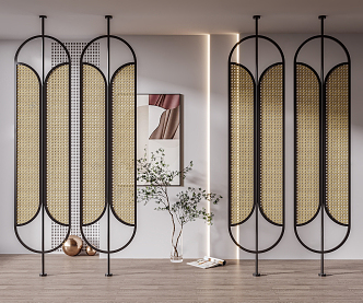 Silent screen rattan partition 3d model