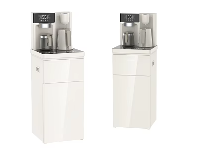 Modern White Water Dispensers with Cabinet and Digital Display for Home Household Appliances 3d model