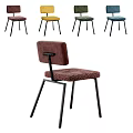 Modern Upholstered Single Chair with Multiple Colors Black Metal Legs for Home Decor