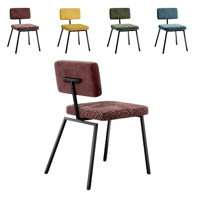 Modern Upholstered Single Chair with Multiple Colors Black Metal Legs for Home Decor 3d model