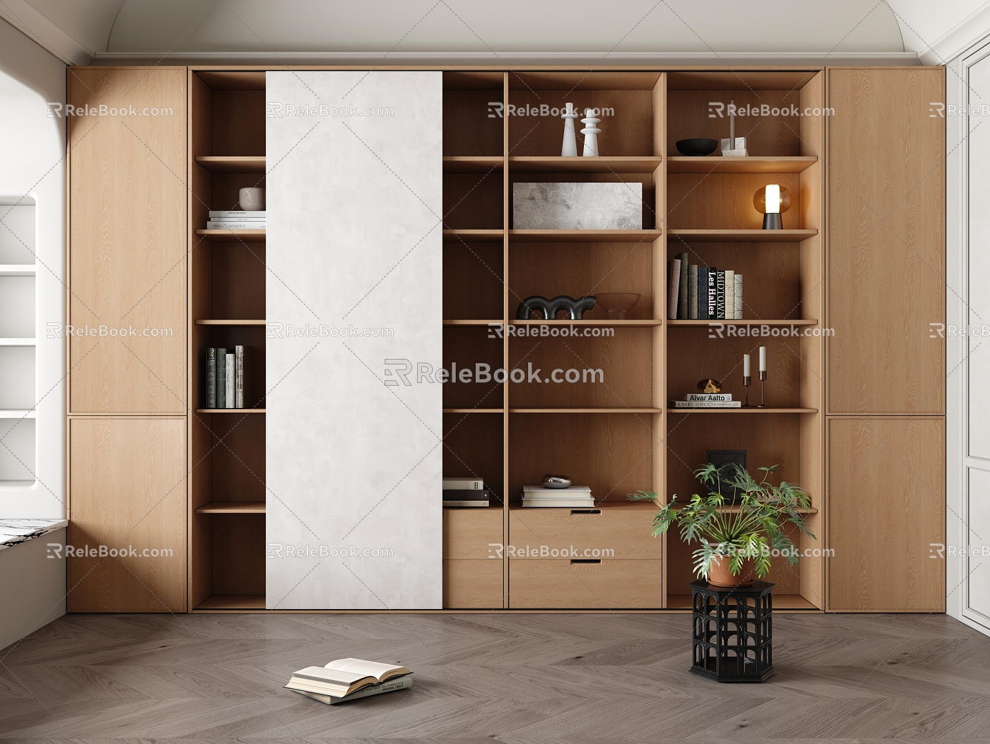 Middle Style Bookcase 3d model