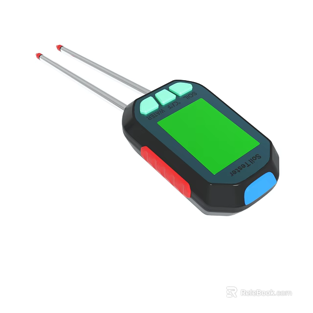 Portable Handheld Device With Dual Antennas Green Screen And Colorful Buttons 3d model 