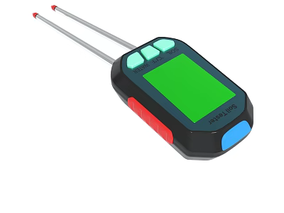 Portable Handheld Device With Dual Antennas Green Screen And Colorful Buttons 3d model