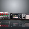 Industrial Control Panel With Red Green Indicators Digital Display Knobs And Ports