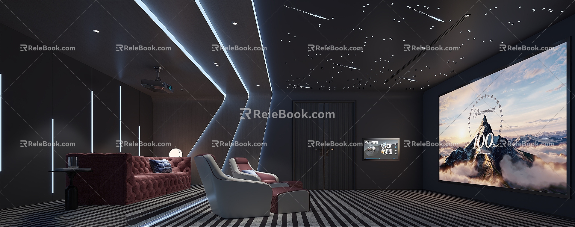 modern video room 3d model