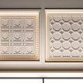 Decorative Ceiling Design with Two Different Geometric Patterns and Embossed Border Details 3d model