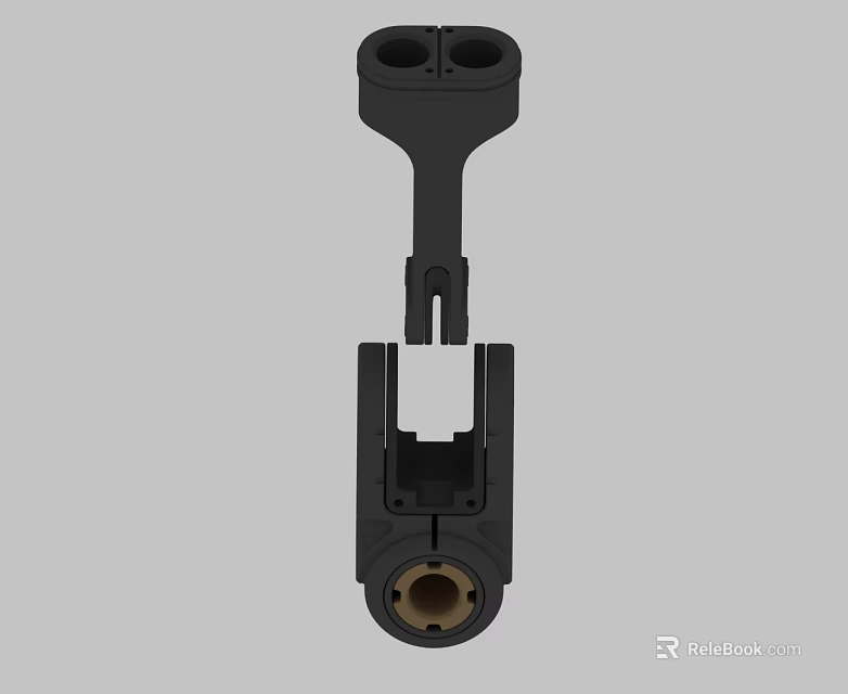Swing Door Hinge Black Metal Connecting Component With Durable Structure And Holes 3d model
