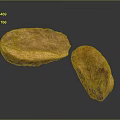 Two Natural Wooden Stone Pieces With Brown Textured Surface And Decorative Look