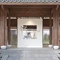 Traditional Chinese Architecture Featuring Tile Roof Wooden Structure Old Building Stone Steps and White Decorations