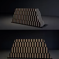 Modern Black And White Striped Decorative Cabinet With Geometric Pattern And Stylish Look