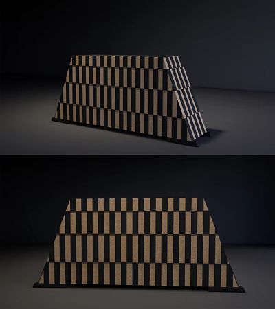 Modern Black And White Striped Decorative Cabinet With Geometric Pattern And Stylish Look 3d model
