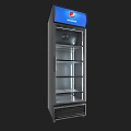 Upright Glass Door Refrigerator with Multiple Shelves for Commercial Display Storage