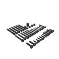 Assorted Black Screws and Bolts Hardware Fasteners with Various Sizes and Head Styles