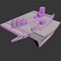 White Cosmic Spacecraft Model With Modular Units And Platform Structures