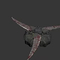 Industrial Equipment With Mechanical Geometric Design Gray Metallic Body And Bladed Components