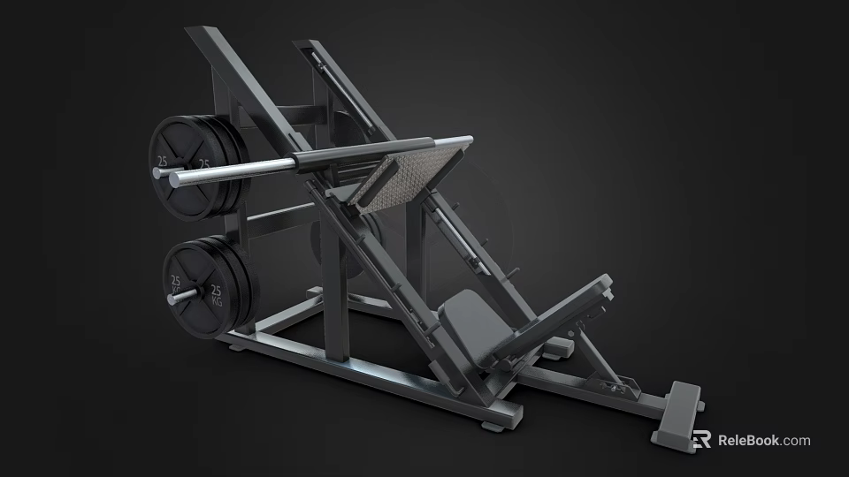 Heavy Duty Leg Press Machine With Weight Plates For Home Gym Strength Training 3d model 