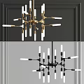 Modern chandelier dynamics symmetrical pendant lamp 3d model