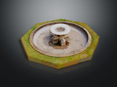 Industrial Equipment Mounted On Hexagonal Frame With Circular Platform And Green Edge 3d model