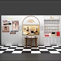 Organized Cosmetics Display Shelves With L'OREAL Skincare Products And White Design