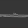 Detailed Submarine 3D Model with Streamlined Hull and Conning Tower Design 3d model