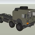 Military Green Six Wheel Flatbed Truck With Spare Tire On Roof