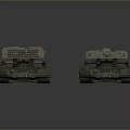 Two Green Military Armored Tanks Featuring Detailed 3D Rendered Structure 3d model