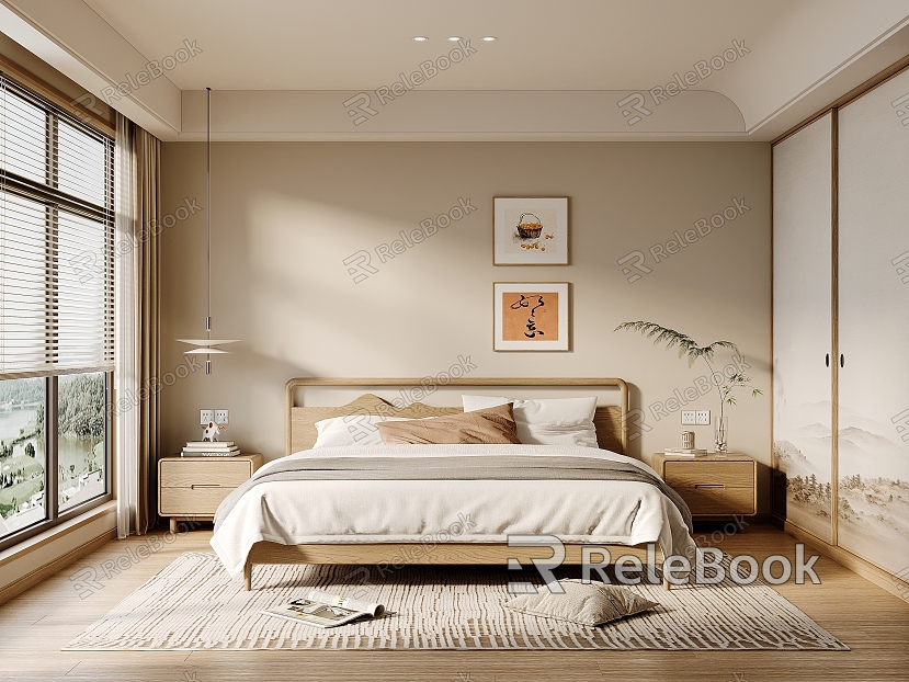 Japanese-style home bedroom model