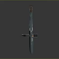 Futuristic Teal Metallic Weapon With Long Barrel Design And Brown Accents