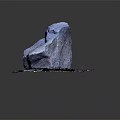 Natural Blue Granite Wood Stone Decorative Material With Wooden Base And Crushed Edges
