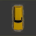 Yellow Classic Van With Black Stripes And Shiny Wheels On Sandy Ground