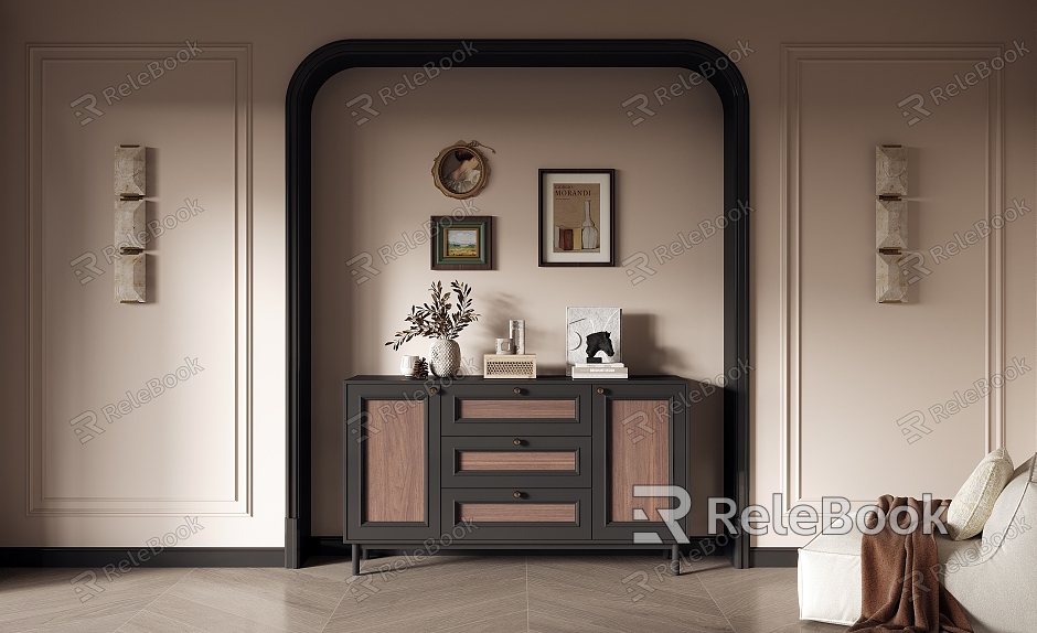 French Middle Style Entrance Cabinet Middle Style Entrance Cabinet Decorative Cabinet Side Cabinet model