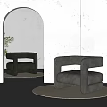 Modern Single Sofa Shaped Sofa 3d model