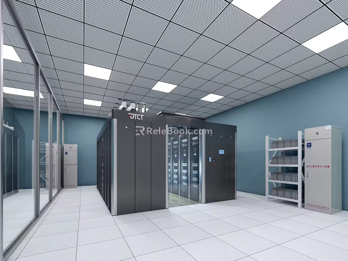 server room network equipment weak current box server cabinet database information center 3d model