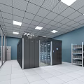 server room network equipment weak current box server cabinet database information center 3d model