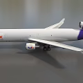 FedEx Commercial Passenger Airliner With White Fuselage Purple Tail And Logo