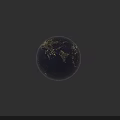 Space Exploration Earth Globe Night View With Glossy Surface And City Lights