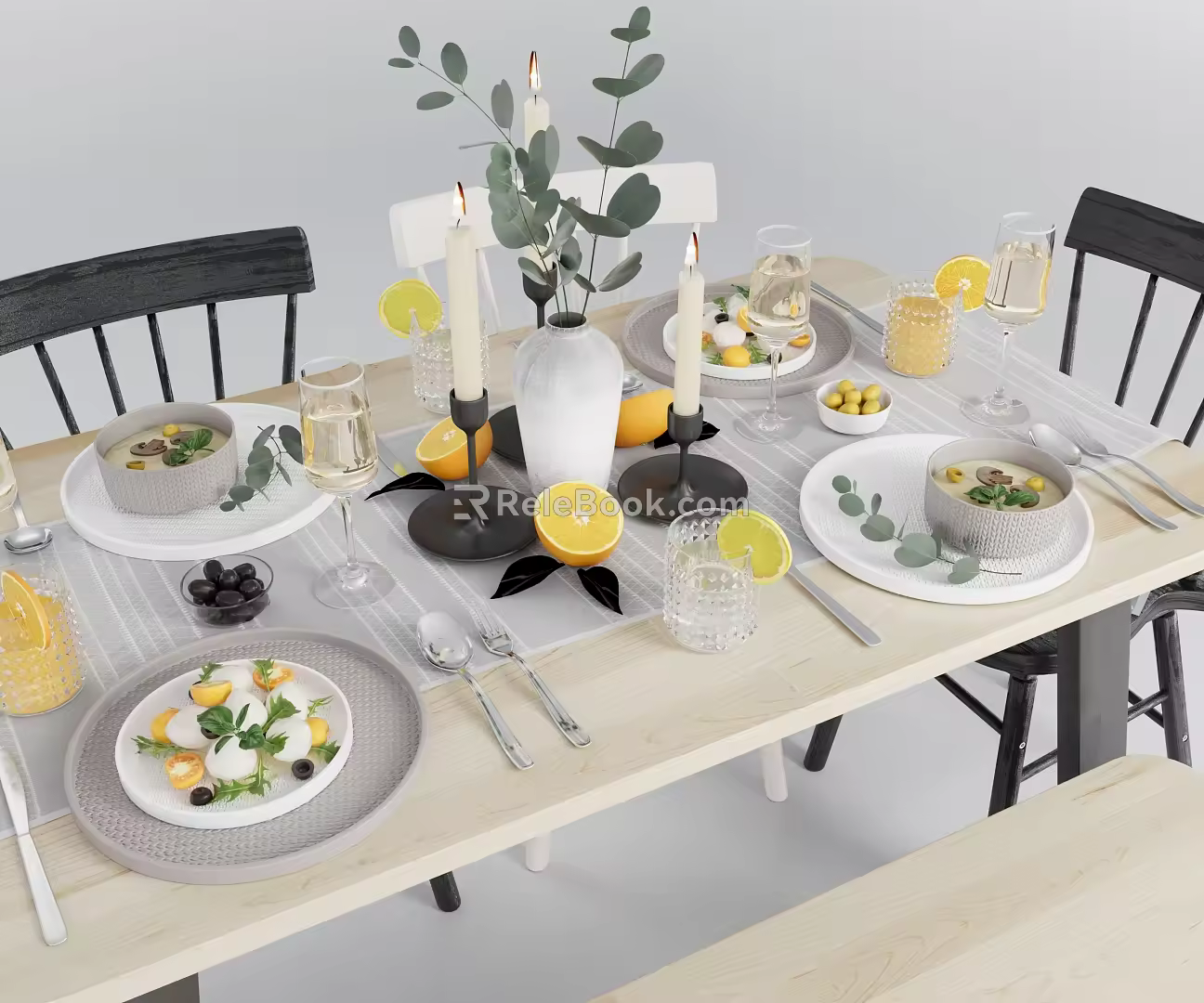 Modern Tableware Combination 3d model