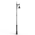 Traditional Black Street Lamp As Urban Road Facility With Classic Design And Metal Pole