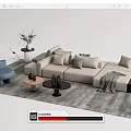Modern Sofa Coffee Table Combination Sofa Coffee Table 3d model