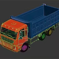 Toy Dump Truck With Orange Cab And Blue Bed Colorful Design