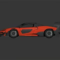 Sleek Red Sports Car with Black Roof Rear Wing and Aerodynamic Design