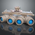 Commercial Equipment With Multiple Blue Lenses And Top Mounted Device Structure 3d model