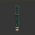 Black Cylindrical Household Item With Multi Layered Structure And White Base