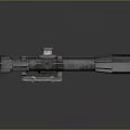 Telescopic Sniper Scope With Vintage Metal Construction Mount Base And Reflective Surface