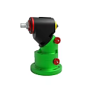Green Base Mechanical Device Featuring Black Upper Part And Red Accent